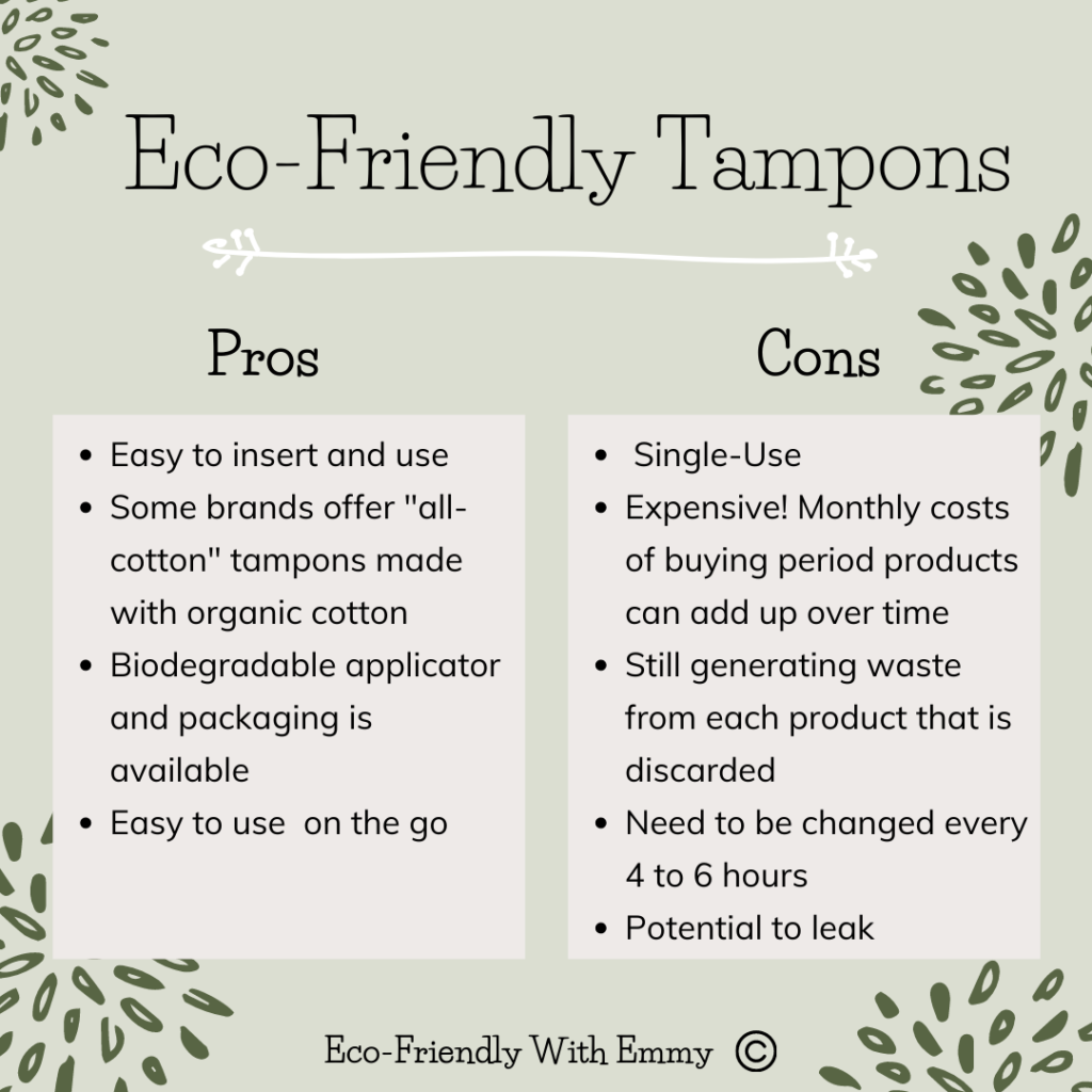 Eco-Friendly Tampons, a planet friendly period swap
